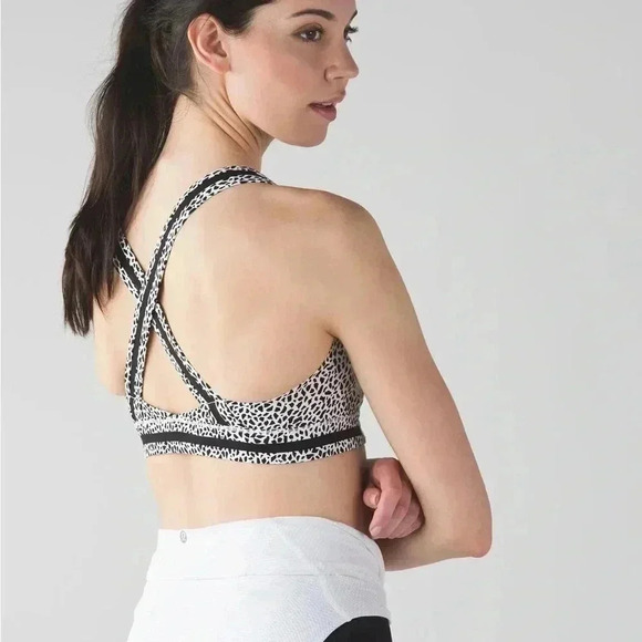 Lululemon Rack Pack Bra Miss Mosaic White / Posey Black White / Black 4 - Picture 2 of 6